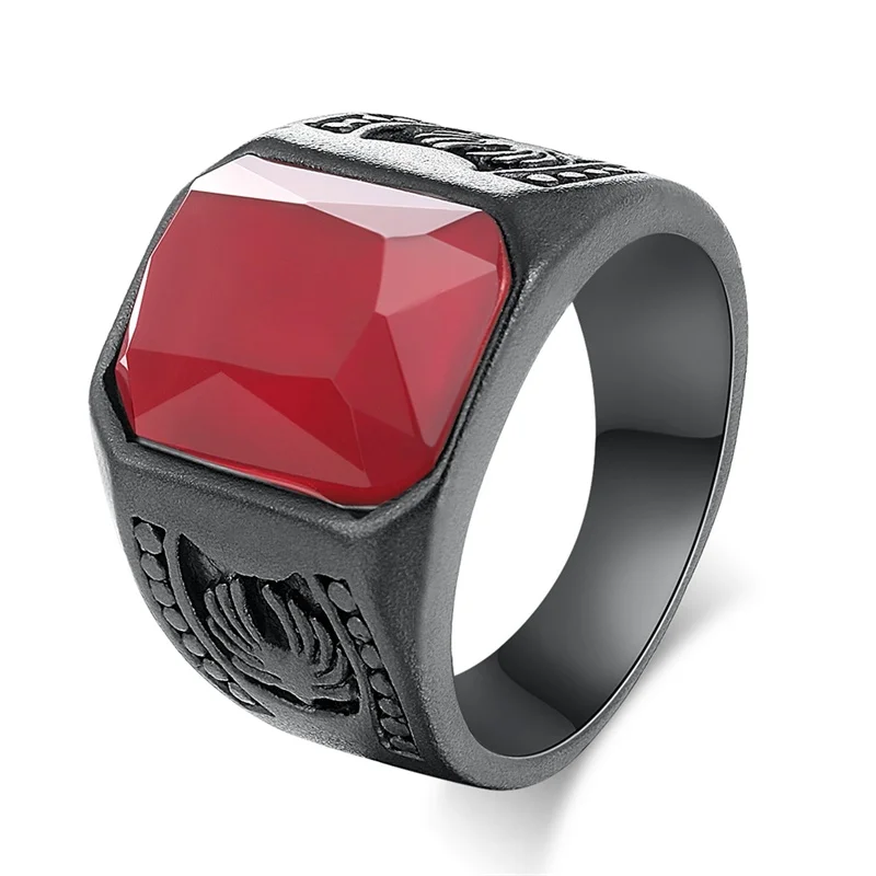 Big Red Cubic Zircon Rings For Women Black Gun Plated Vintage Ring Men New Design Strendy Wedding Party Jewellery Accessories
Big Red Cubic Zircon Rings For Women Black Gun Plated Vintage Ring Men New Design Strendy Wedding Party Jewellery Accessories