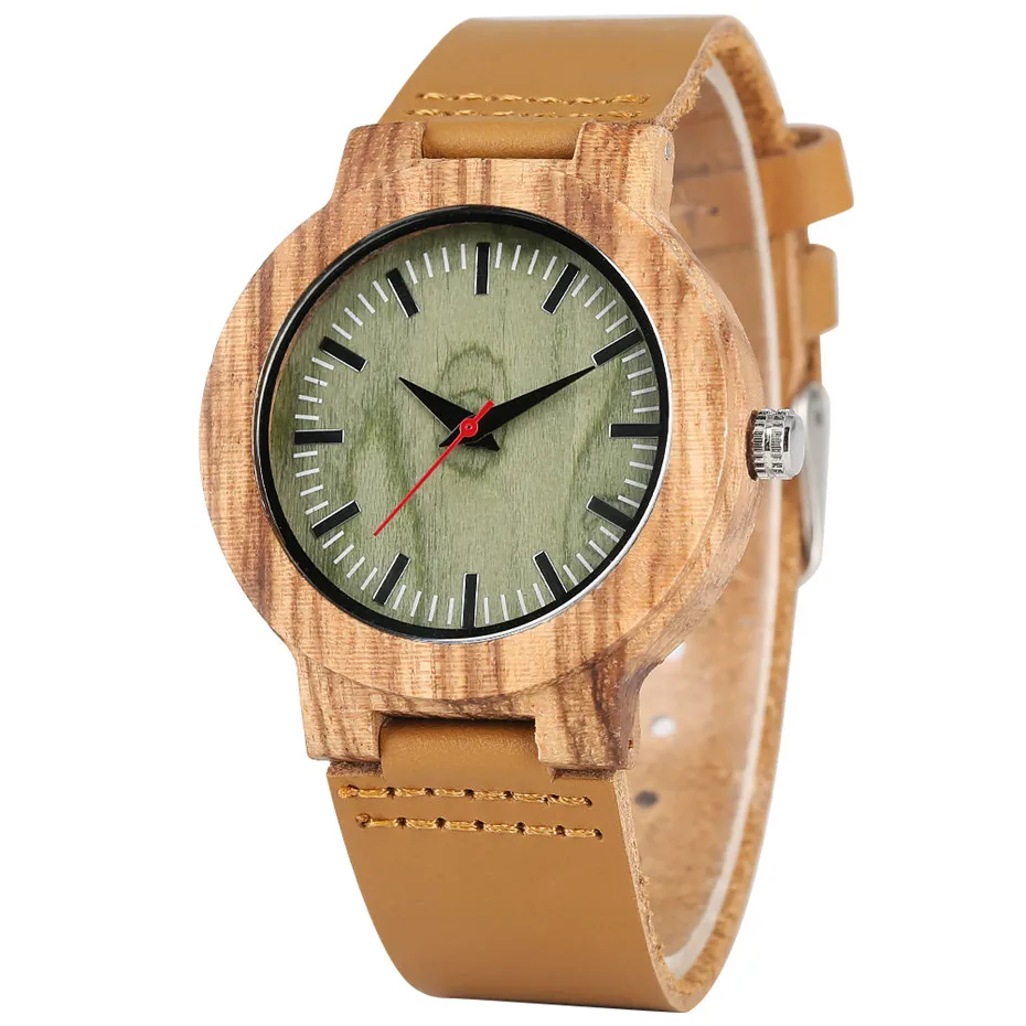 Casual Men's Watch Natural Wood Watch Quartz Timepiece Simple Green Round Dial Genuine Leather Wristband Buckle Man Clock reloj
Casual Men's Watch Natural Wood Watch Quartz Timepiece Simple Green Round Dial Genuine Leather Wristband Buckle Man Clock reloj