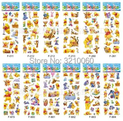 12 sheets/lot 3d Cartoon Winnie the Pooh Kids Stickers Toys Bubble stickers Teacher Lovely Reward Stickers kids gifts adhesive
12 sheets/lot 3d Cartoon Winnie the Pooh Kids Stickers Toys Bubble stickers Teacher Lovely Reward Stickers kids gifts adhesive