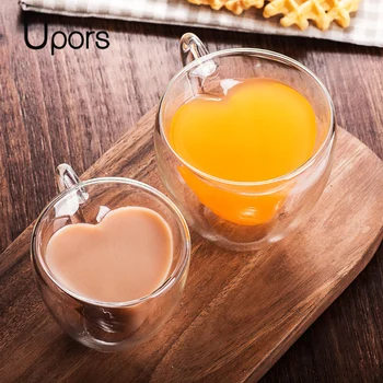 UPORS Handmade Double Wall Glass Coffee Mug Heat-Resisting Insulated Heart Shaped Tea Cup Mini Double Layer Espresso Latte Mug
UPORS Handmade Double Wall Glass Coffee Mug Heat-Resisting Insulated Heart Shaped Tea Cup Mini Double Layer Espresso Latte Mug