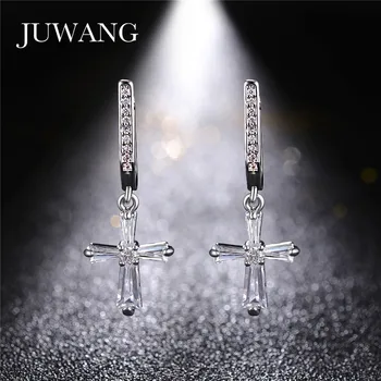 JUWANG 2020 New Fashion Luxury Hook Earrings Jewelry Silver Color Crystal Cross Dangle Earrings For Women Party Decoration
JUWANG 2020 New Fashion Luxury Hook Earrings Jewelry Silver Color Crystal Cross Dangle Earrings For Women Party Decoration