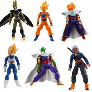 

6pcs/set Dragonball Z Dragon Ball DBZ Anime 15cm Goku Vegeta Piccolo Gohan super saiyan Joint Movable Action Figure Toy