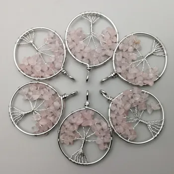 Fashion Roses Quartz 12pcs 4cm Tree of Life Healing Natural Stone Pendant for Jewelry making Tree Chakra Reiki accessories
Fashion Roses Quartz 12pcs 4cm Tree of Life Healing Natural Stone Pendant for Jewelry making Tree Chakra Reiki accessories