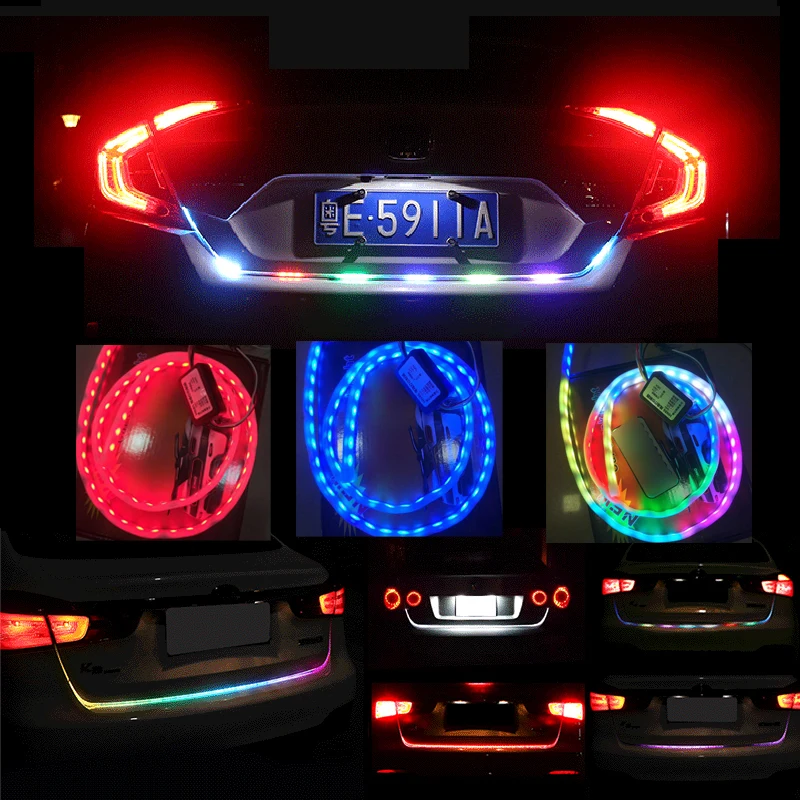 120 см 150 RGB цветная струящаяся Светодиодная лента для автомобильного багажника
