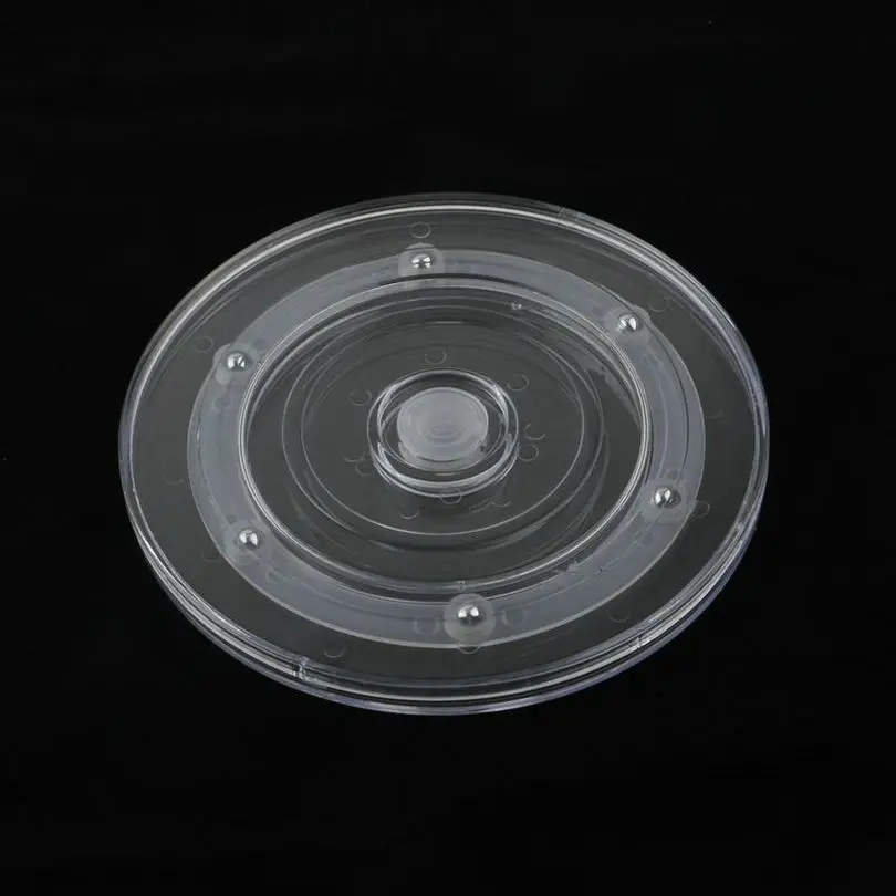 Manual Acrylic Display Stand Rack Swivel Plate Lazy Susan Turntable Transparent Base_0002