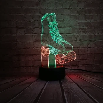 New 3D Lamp Sport Roller skates Shoes Table Night Light Mixed Color Mood Illusion Multicolor Led Child lamps USB Kids Toys
New 3D Lamp Sport Roller skates Shoes Table Night Light Mixed Color Mood Illusion Multicolor Led Child lamps USB Kids Toys