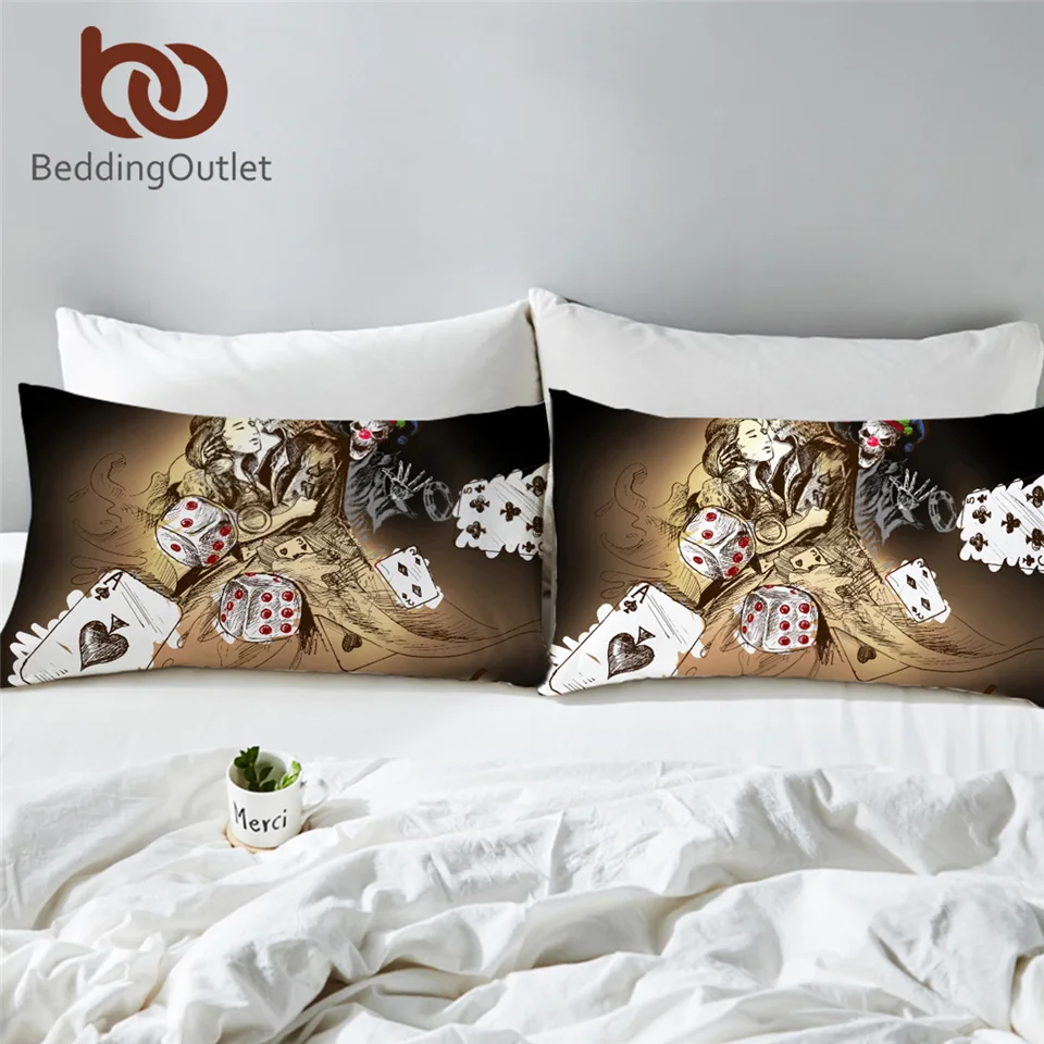BeddingOutlet Skull Couples Pillow Case Poker Cards Pillowcase Dice Clown Pillow Cover 50x75cm 2-Piece Gothic kussensloop
BeddingOutlet Skull Couples Pillow Case Poker Cards Pillowcase Dice Clown Pillow Cover 50x75cm 2-Piece Gothic kussensloop