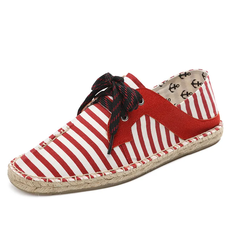 2019 Striped Pattern Men Canvas Flats Summer Shoes Size 39-44 Lace-up Design Man Casual Flat Shoes Black Blue Red
2019 Striped Pattern Men Canvas Flats Summer Shoes Size 39-44 Lace-up Design Man Casual Flat Shoes Black Blue Red