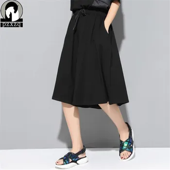 Summer New Oversized Loose Women wide leg pants Casual pants stretch Knee Length Elastic Waist Black Capris 2019
Summer New Oversized Loose Women wide leg pants Casual pants stretch Knee Length Elastic Waist Black Capris 2019