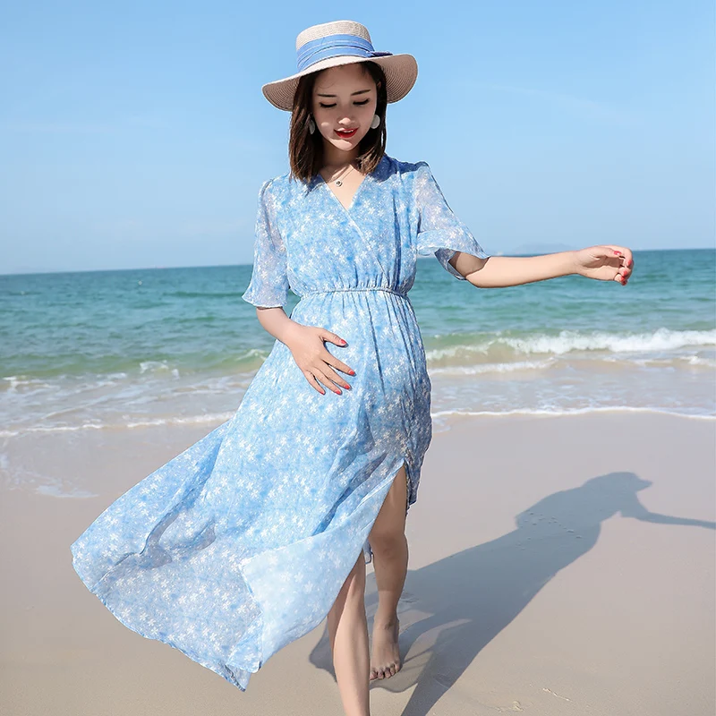 Plus size maternity summer chiffon lactation dress empire pregnant women maxi dress side split floral beach dress breastfeeding
Plus size maternity summer chiffon lactation dress empire pregnant women maxi dress side split floral beach dress breastfeeding