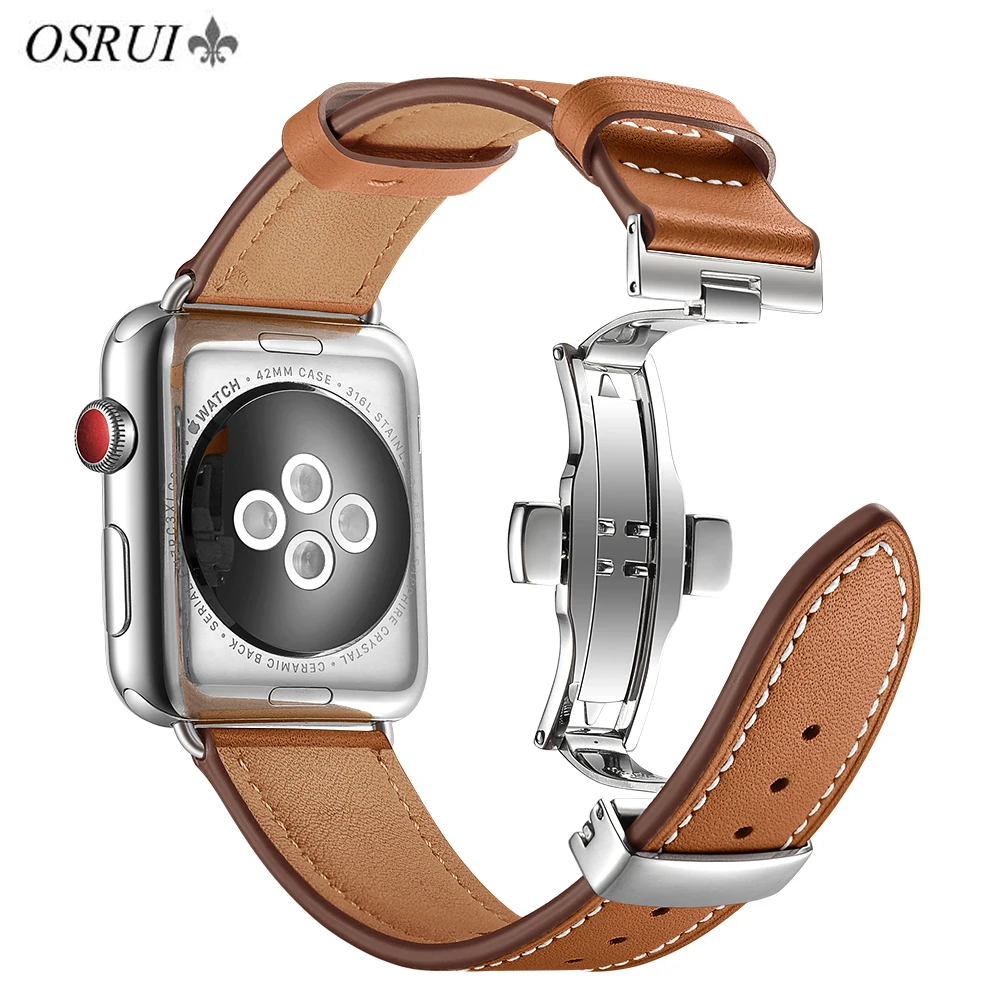 OSRUI Leather strap For Apple watch band 4 44mm 40mm iwatch 3 band correa apple 42mm 38mm wrist bracelet Belt Watch Accessories
OSRUI Leather strap For Apple watch band 4 44mm 40mm iwatch 3 band correa apple 42mm 38mm wrist bracelet Belt Watch Accessories