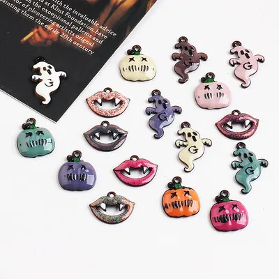 10pcs DIY Handicraft Creative Halloween charms Pumpkin Phantom Tooth Lip and Earrings Material Pendant jewelry metal dangle
10pcs DIY Handicraft Creative Halloween charms Pumpkin Phantom Tooth Lip and Earrings Material Pendant jewelry metal dangle