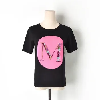 Luxury Designer Brand Knitted Top for Women O Neck Contrast Beading Letter Sequins Knitted T Shirts Black
Luxury Designer Brand Knitted Top for Women O Neck Contrast Beading Letter Sequins Knitted T Shirts Black