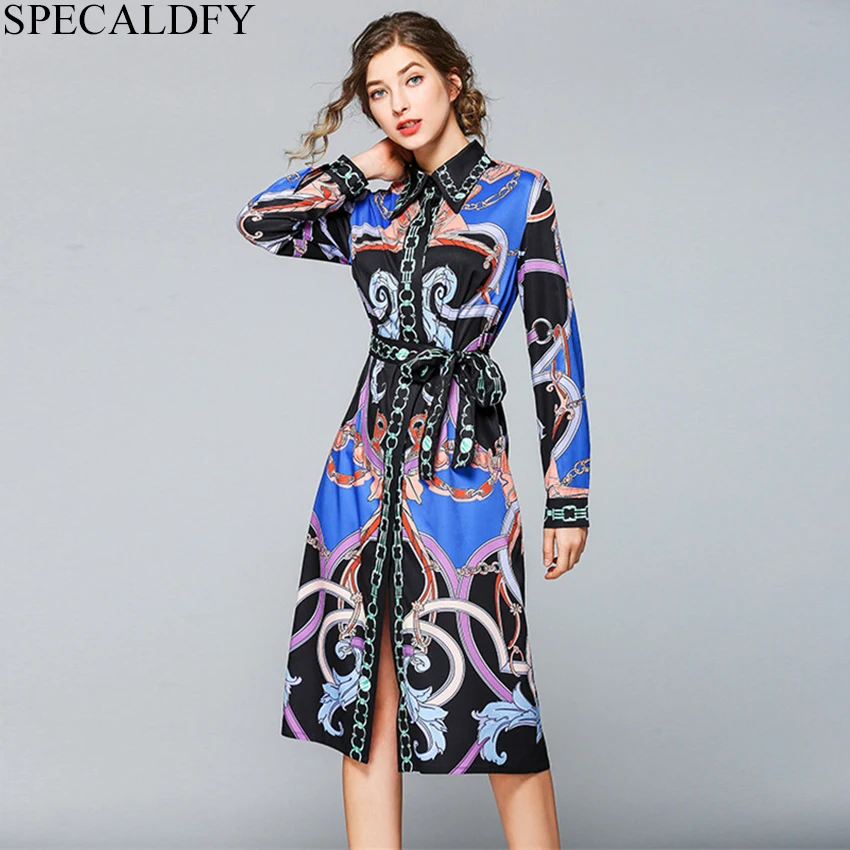 Spring Long Sleeve Runway Dresses 2019 Women High Quality Print Vintage Shirt Dress European Fashion Designer Dresses Robe Femme
Spring Long Sleeve Runway Dresses 2019 Women High Quality Print Vintage Shirt Dress European Fashion Designer Dresses Robe Femme