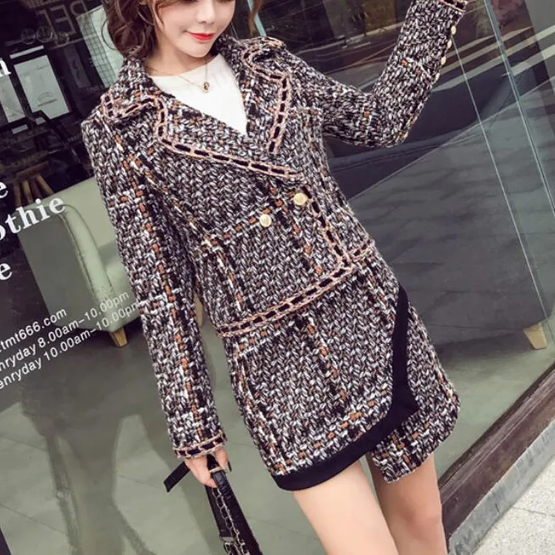 2019 Autumn Winter Long Sleeve Coat Blazer Vintage Tweed Mini Skirts Suit Women 2 Pieces Sets Elegant Office Ladies Suit Jacket
2019 Autumn Winter Long Sleeve Coat Blazer Vintage Tweed Mini Skirts Suit Women 2 Pieces Sets Elegant Office Ladies Suit Jacket