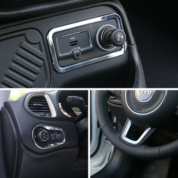 Chrome ABS Steering Wheel Headlight Switch and Cigar Lighter Decorative Cover Trims Sticker For Jeep Renegade 2015 2016
Chrome ABS Steering Wheel Headlight Switch and Cigar Lighter Decorative Cover Trims Sticker For Jeep Renegade 2015 2016