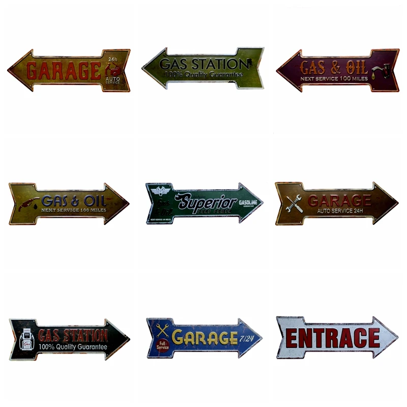 Garage Gas Station Oil Arrow Wholesale Metal Irregular Tin Signs Advertising board Wall Pub Home Art Decor 42X10CM U-18
Garage Gas Station Oil Arrow Wholesale Metal Irregular Tin Signs Advertising board Wall Pub Home Art Decor 42X10CM U-18