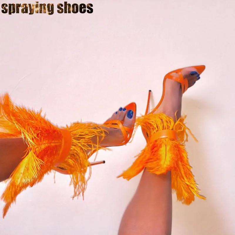 Black/White/Yellow/Blue/Pink Feather Sandals Summer Shoes Women High Heels Pumps Open Toe Ladies Sandals Wedding Party Shoes
Black/White/Yellow/Blue/Pink Feather Sandals Summer Shoes Women High Heels Pumps Open Toe Ladies Sandals Wedding Party Shoes