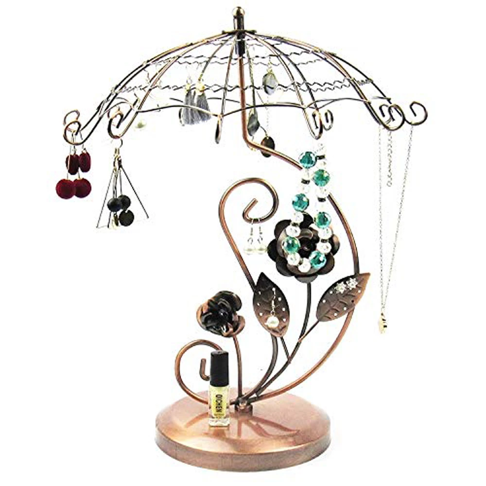 SZanbana Jewelry Display Rack Shelf Iron Rotate Home Hanging Earring Dangler Eardrop Necklace Pendant Storage Rose Gold Umbrella
SZanbana Jewelry Display Rack Shelf Iron Rotate Home Hanging Earring Dangler Eardrop Necklace Pendant Storage Rose Gold Umbrella