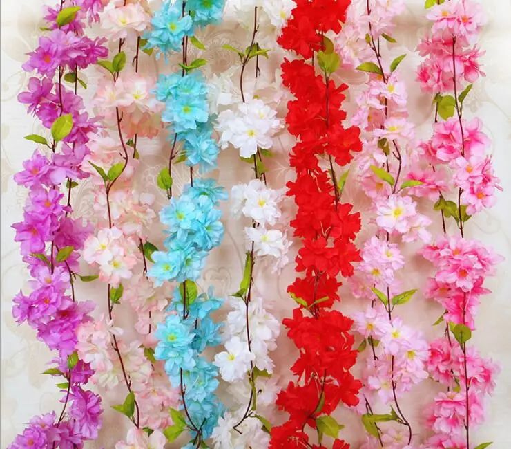 Artificial Flowers Cherry Blossom Sakura cane artificial vine for wedding decotations wall mounted flower string AF07
Artificial Flowers Cherry Blossom Sakura cane artificial vine for wedding decotations wall mounted flower string AF07