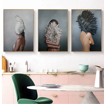 MUTUModern Posters and Prints Flowers Feather Women Print Oil Painting Canvas Wall Art Pictures for Living Room Home Decoration
MUTUModern Posters and Prints Flowers Feather Women Print Oil Painting Canvas Wall Art Pictures for Living Room Home Decoration