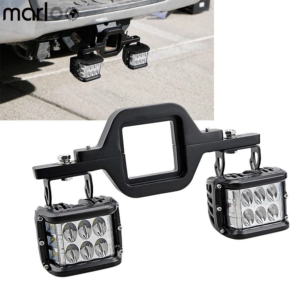 2X 3Inch 18W Led Work Light Cube Pods Spot Lamp+For Nissan Titan Mount Bracket