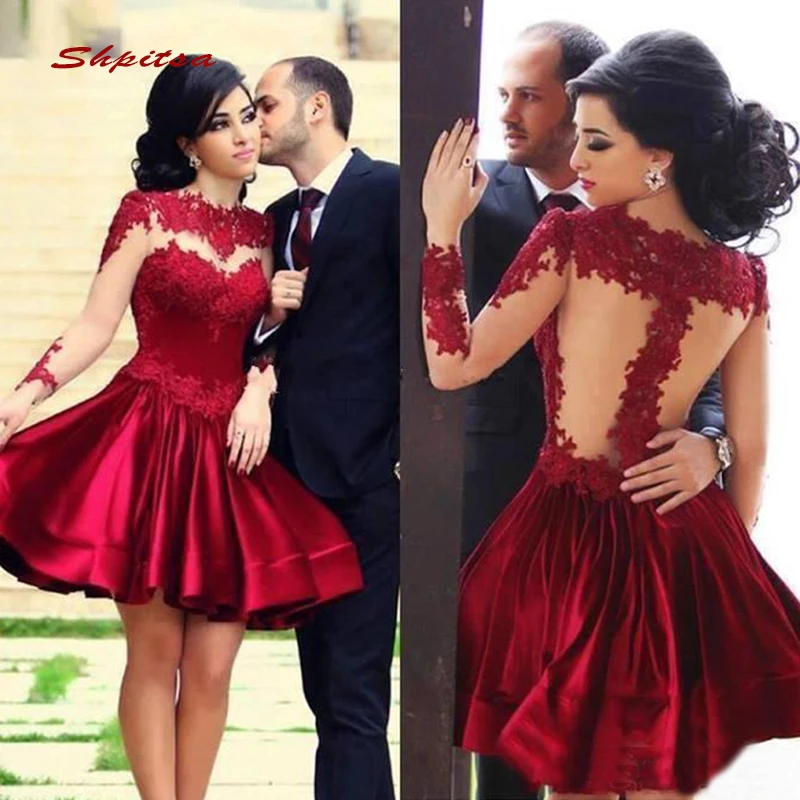 Burgundy Long Sleeve Lace Short Cocktail Dresses Party Lace Graduation Women Prom Plus Size Coctail Semi Formal Dresses
Burgundy Long Sleeve Lace Short Cocktail Dresses Party Lace Graduation Women Prom Plus Size Coctail Semi Formal Dresses