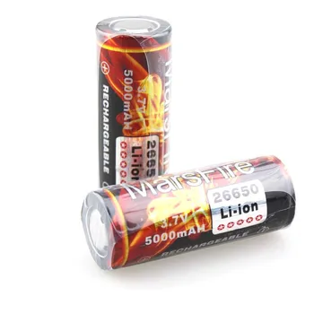 MarsFire 26650 5000mAh 3.7V Li-ion Rechargeable Battery with Protection PCB (1pair)
MarsFire 26650 5000mAh 3.7V Li-ion Rechargeable Battery with Protection PCB (1pair)