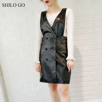 SHILO GO Leather Dress Womens Spring Fashion sheepskin genuine leather Dress V Neck double breasted sleeveless pencil dress
SHILO GO Leather Dress Womens Spring Fashion sheepskin genuine leather Dress V Neck double breasted sleeveless pencil dress