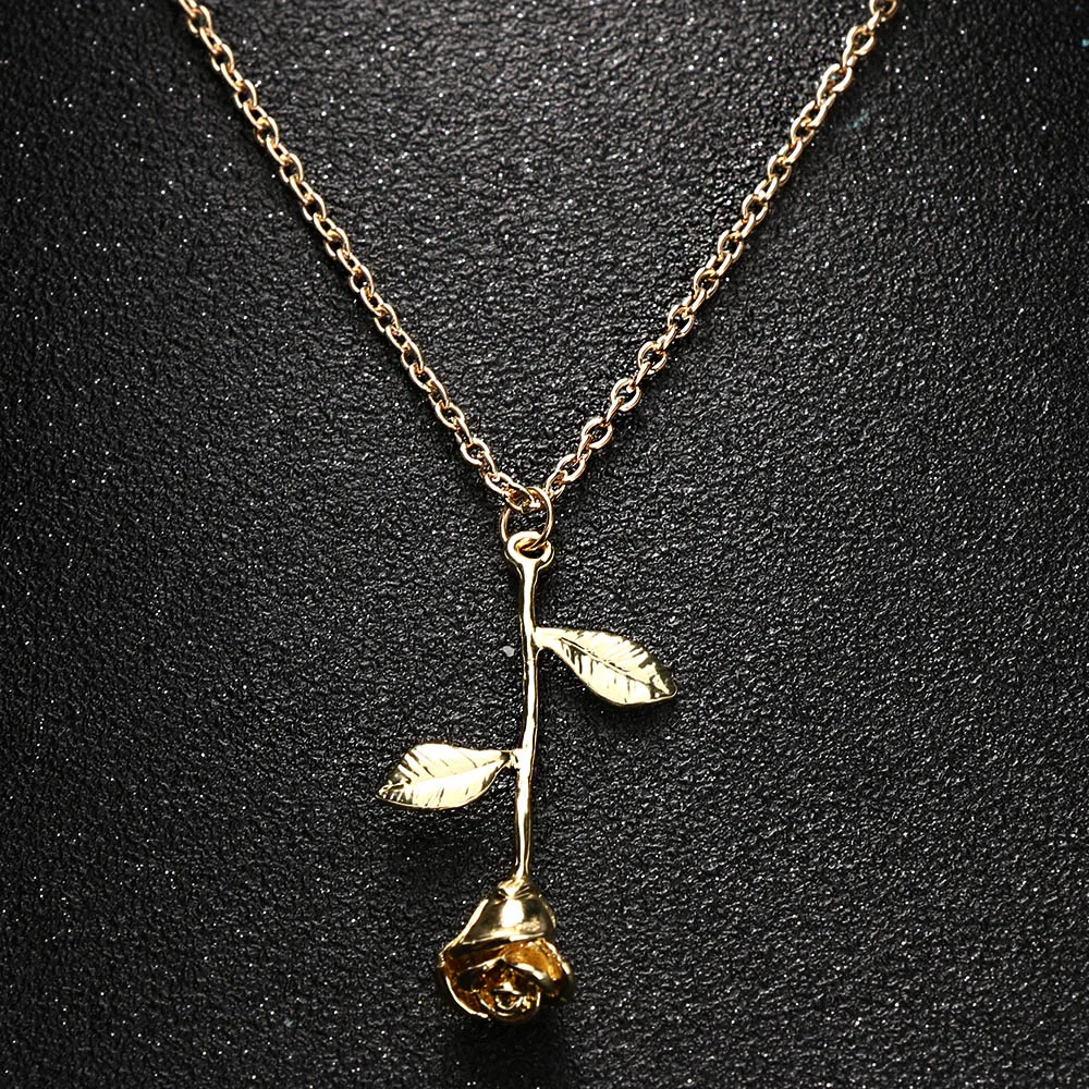 1 or 2Pcs elicate Rose Flower Pendant Necklace Gold Silver Beauty Rose Jewelry Necklace For Gilr Women High Quality Low Price
1 or 2Pcs elicate Rose Flower Pendant Necklace Gold Silver Beauty Rose Jewelry Necklace For Gilr Women High Quality Low Price