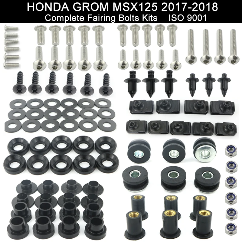 For HONDA GROM MSX125 2017 2018 Complete Full Fairing Bolts Kit Speed Nuts Fairing Clips Stainless Steel
For HONDA GROM MSX125 2017 2018 Complete Full Fairing Bolts Kit Speed Nuts Fairing Clips Stainless Steel