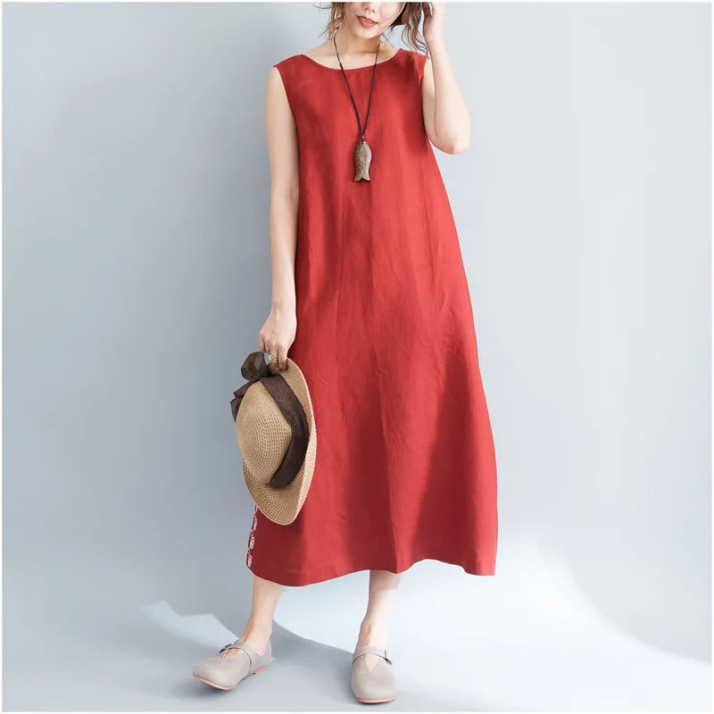 Johnature 2019 New Korean Casual Plus Size Loose Sleeveless Patchwork Embroidery Women Dresses Summer Fashion Comfortable Dress
Johnature 2019 New Korean Casual Plus Size Loose Sleeveless Patchwork Embroidery Women Dresses Summer Fashion Comfortable Dress