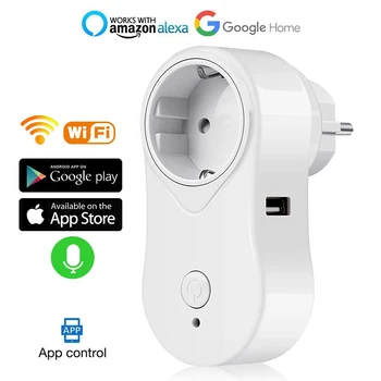 Wifi Smart EU Plug Smart Switch Socket Timing Function with 2A usb charger Voice Control Compatible Alexa Echo Google Assistant
Wifi Smart EU Plug Smart Switch Socket Timing Function with 2A usb charger Voice Control Compatible Alexa Echo Google Assistant