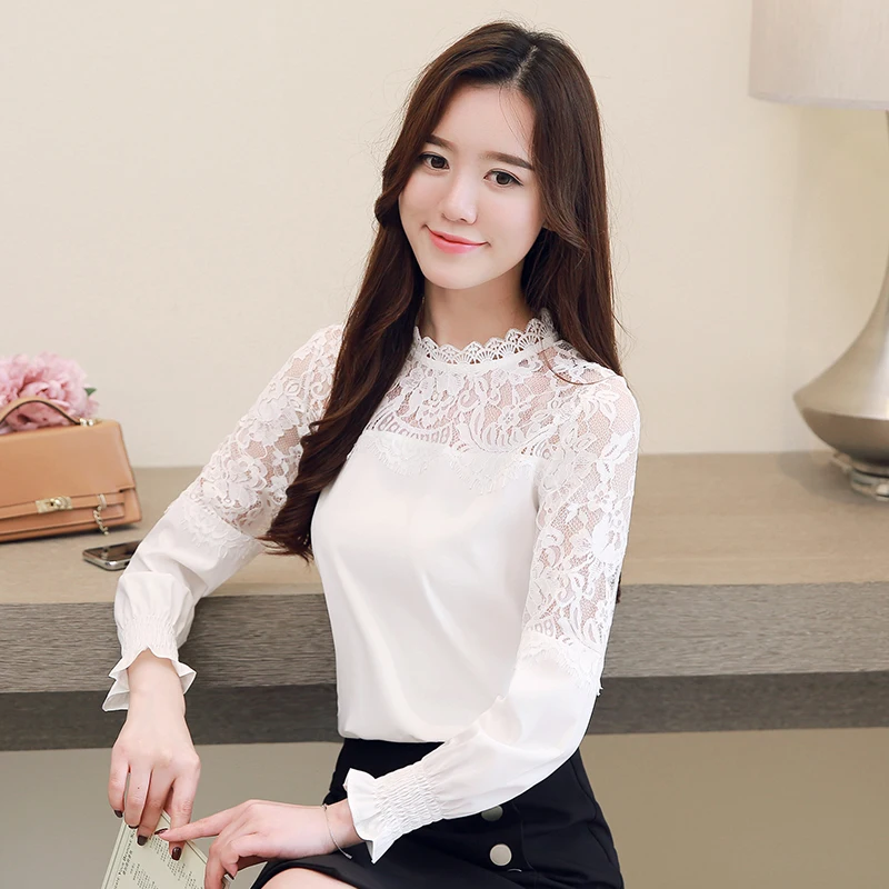 2018 winter Hollow Out Elegant White Lace Elegant shirts women High Quality Women Long Sleeve Casual white lace blouse 668B80D
2018 winter Hollow Out Elegant White Lace Elegant shirts women High Quality Women Long Sleeve Casual white lace blouse 668B80D