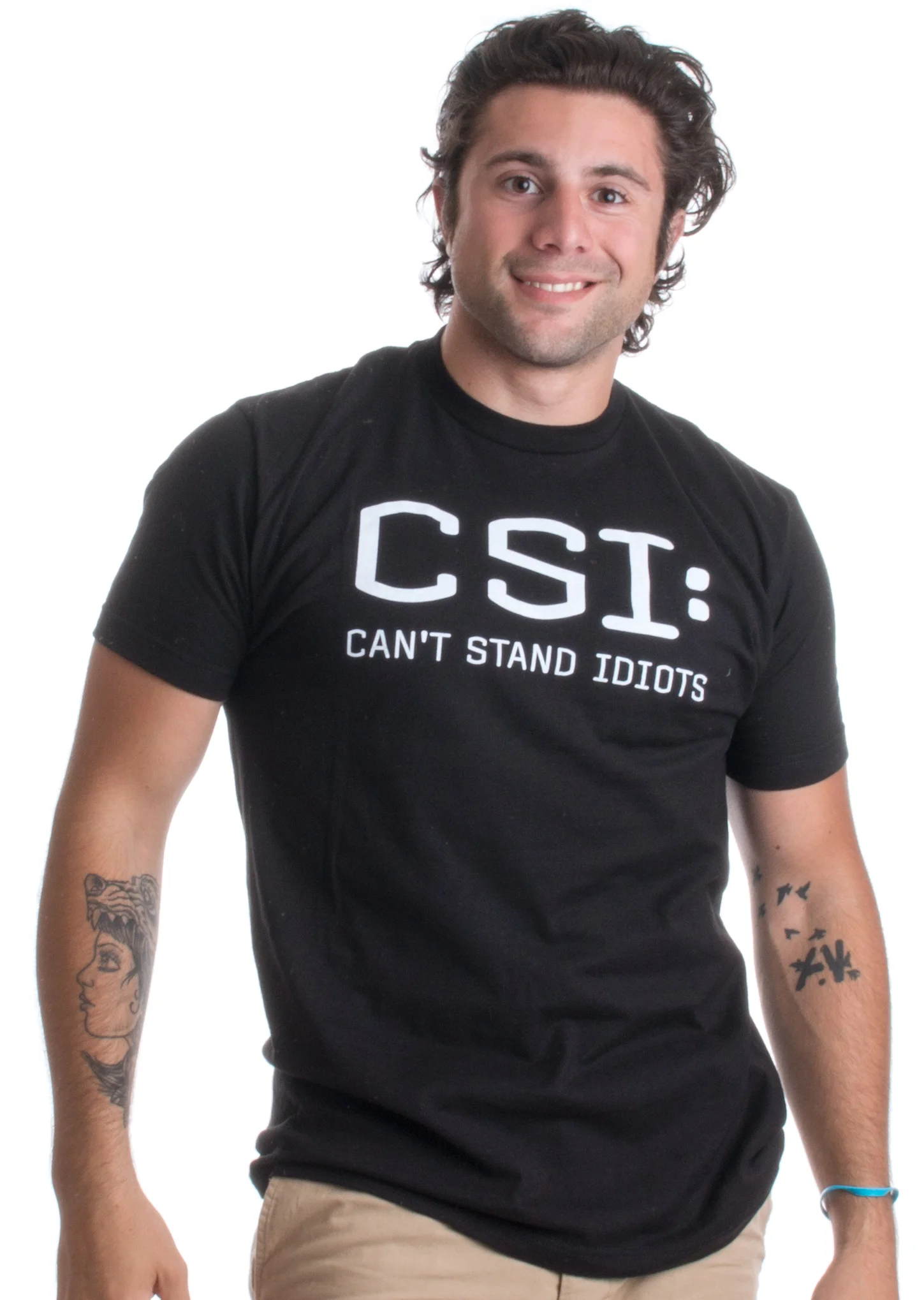 CSI: Can't Stand Idiots Funny TV Pun, Dad Humor, Sarcastic Joke Men's Short Sleeve Cotton T-shirt
CSI: Can't Stand Idiots Funny TV Pun, Dad Humor, Sarcastic Joke Men's Short Sleeve Cotton T-shirt