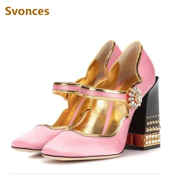 Satin Woman Pumps Retro Mary Jane High-heeled Thick Heel Shoes Stiletto Sweet Pink Luxury Flower String Bead Design Brand Sandal
Satin Woman Pumps Retro Mary Jane High-heeled Thick Heel Shoes Stiletto Sweet Pink Luxury Flower String Bead Design Brand Sandal