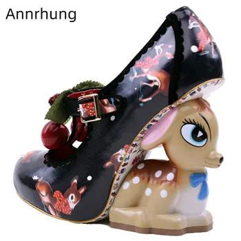 Cherry Decor Pumps Cute Deer Heel Women Shoes Round Toe Deer Print Slim Shoes Strange Heel Shoes Women Pumps Zapatos Feminina
Cherry Decor Pumps Cute Deer Heel Women Shoes Round Toe Deer Print Slim Shoes Strange Heel Shoes Women Pumps Zapatos Feminina