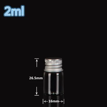 16*26.5mm 2ml Mini Clear Glass Bottles With Aluminum Cap Tiny Glass Vials Jars essential oil bottle Free Shipping 300pcs
16*26.5mm 2ml Mini Clear Glass Bottles With Aluminum Cap Tiny Glass Vials Jars essential oil bottle Free Shipping 300pcs