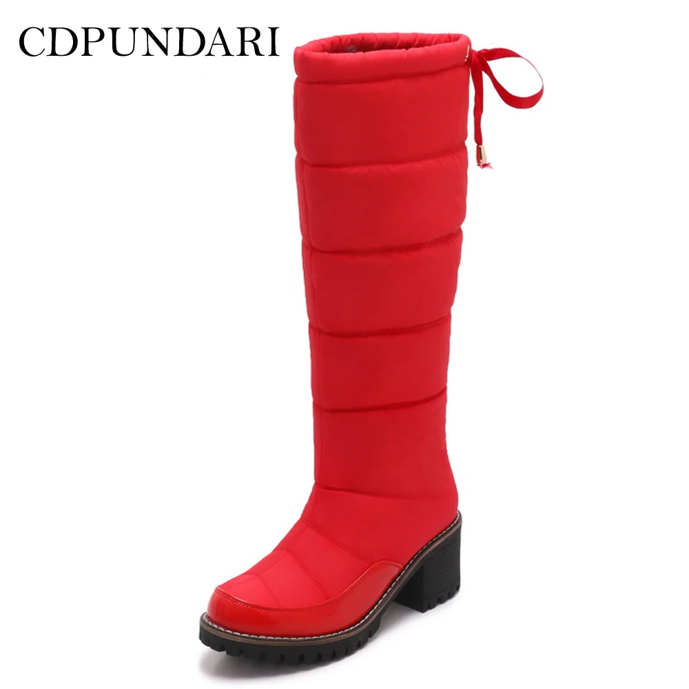 CDPUNDARI Down Winter Snow Boots Women Calf Boots Ladies High heel platform boots Black Blue Red
CDPUNDARI Down Winter Snow Boots Women Calf Boots Ladies High heel platform boots Black Blue Red