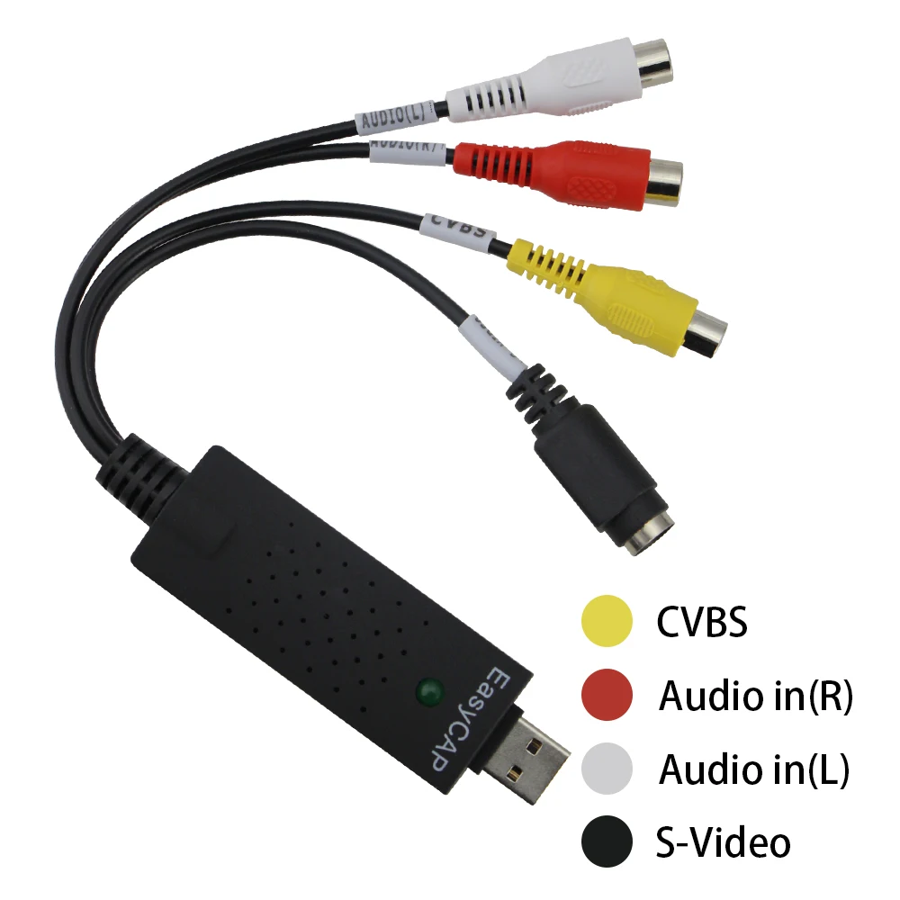 USB 2.0 Easy to Cap Video TV DVD VHS DVR Capture Adapter USB Video Capture Device Easier Cap support Win10 Newest
USB 2.0 Easy to Cap Video TV DVD VHS DVR Capture Adapter USB Video Capture Device Easier Cap support Win10 Newest