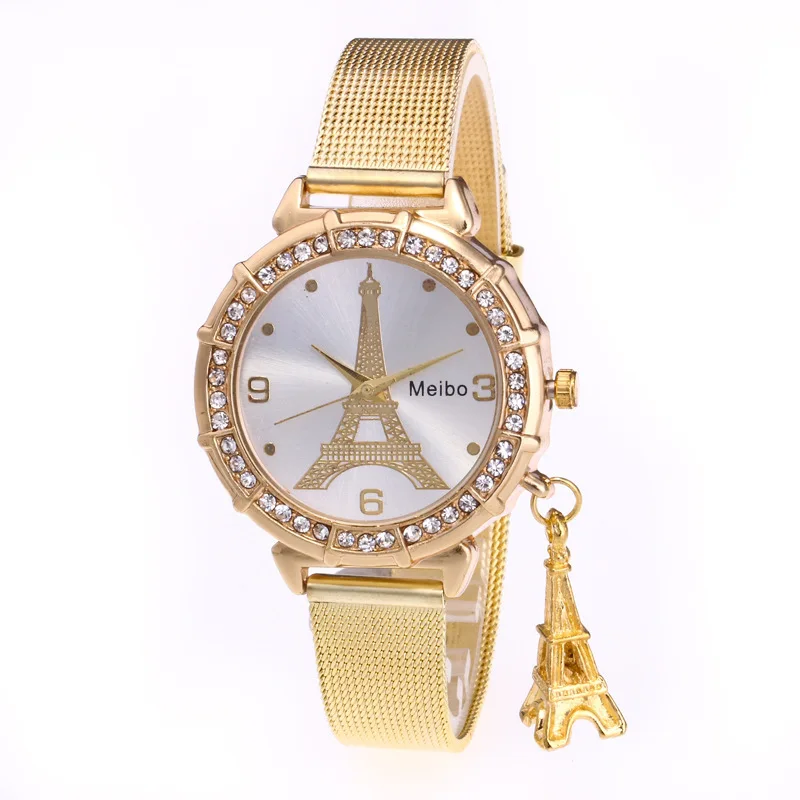 2019 Cross-border hot selling new ladies 'netting watch Eiffel Tower quartz watch watch 
2019 Cross-border hot selling new ladies 'netting watch Eiffel Tower quartz watch watch