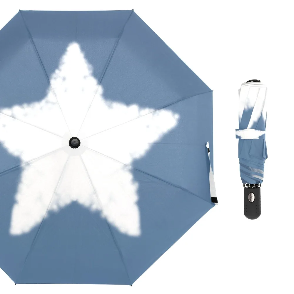 Susino Cloud Shape Star Windproof Umbrella Fully-automatic Open Metal Pongee Compact Auto Open CLose Three-folding Umbrellas
Susino Cloud Shape Star Windproof Umbrella Fully-automatic Open Metal Pongee Compact Auto Open CLose Three-folding Umbrellas