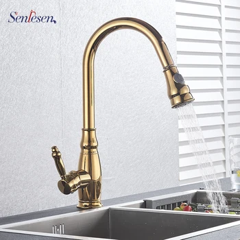 Senlesen Kitchen Faucet Pull Out Double Functions Mixer Taps Single Handle Deck Mounted (Gold/Chrome /Brushed Nickle /Black)
Senlesen Kitchen Faucet Pull Out Double Functions Mixer Taps Single Handle Deck Mounted (Gold/Chrome /Brushed Nickle /Black)