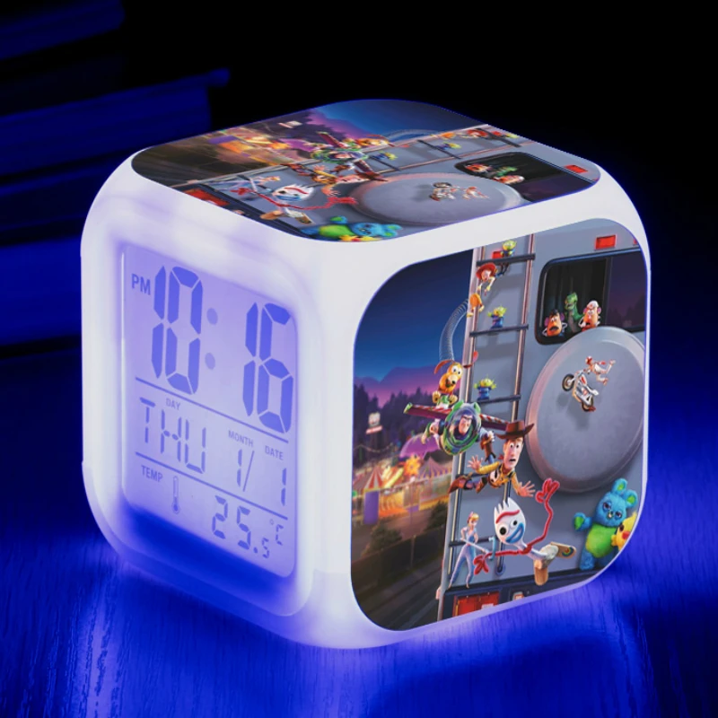 2019 Pixar Movie Toy Story 4 Alarm Clock with LED Light Digital Night Electronic Toys Forky Woody Kids Party Glowing Gift
2019 Pixar Movie Toy Story 4 Alarm Clock with LED Light Digital Night Electronic Toys Forky Woody Kids Party Glowing Gift