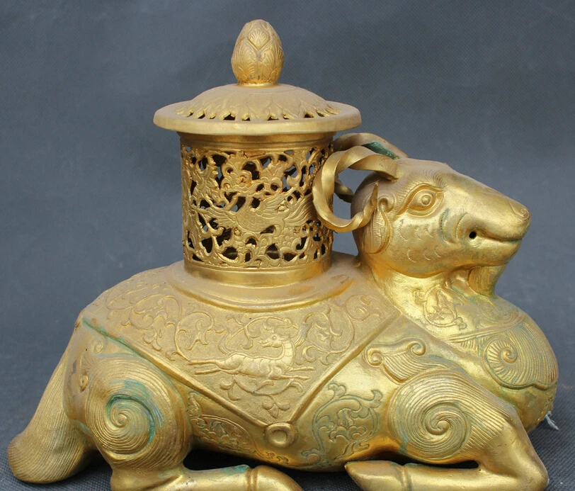 USPS to USA S2146 Old Chinese Dynasty Gold Copper Phoenix Sheep Zun Statue Incense Burner Censer B0401
USPS to USA S2146 Old Chinese Dynasty Gold Copper Phoenix Sheep Zun Statue Incense Burner Censer B0401