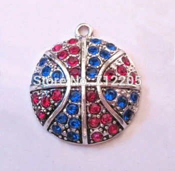 New Arrival 50pcs antique silver color Basketball Red and Blue crystal sports Pendant(P100015)
New Arrival 50pcs antique silver color Basketball Red and Blue crystal sports Pendant(P100015)