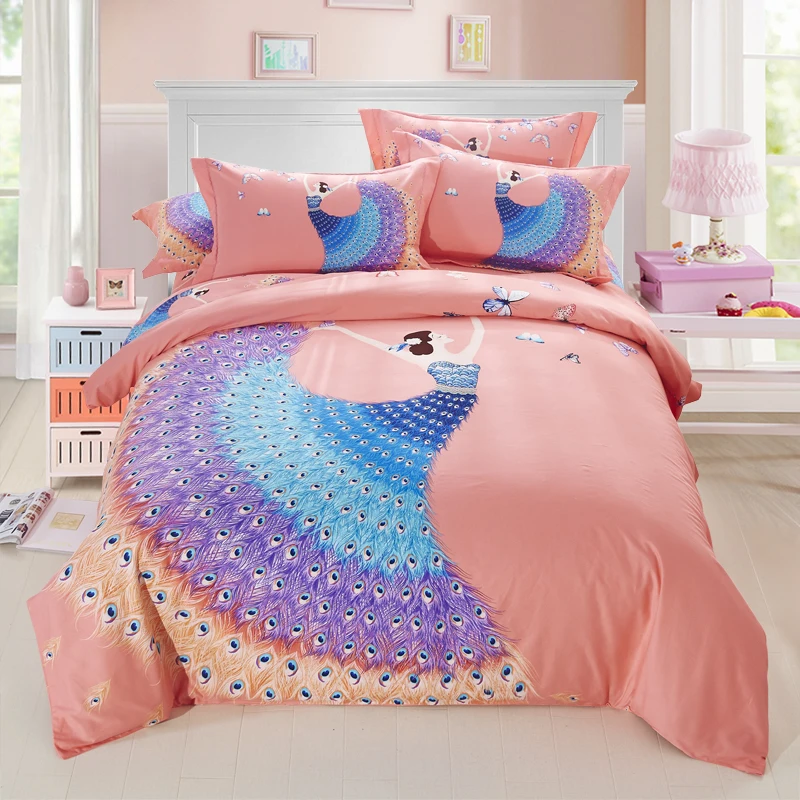 2017 Peacock Dance Bedding Set cotton Bed Sheets Duvet Cover Flat Bedspread Sets Home Textile adults Bedroom Bed Set Juegos
2017 Peacock Dance Bedding Set cotton Bed Sheets Duvet Cover Flat Bedspread Sets Home Textile adults Bedroom Bed Set Juegos