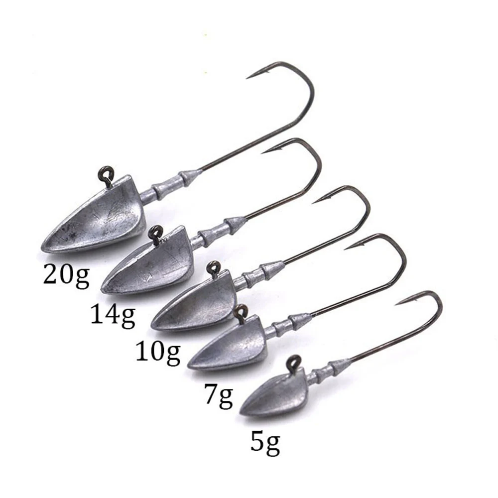 5PCS 3.5g-20g lead-head hook Fishhooks triangle sharp hook fishing accessories Carbon Steel hook for soft bait special hook
5PCS 3.5g-20g lead-head hook Fishhooks triangle sharp hook fishing accessories Carbon Steel hook for soft bait special hook