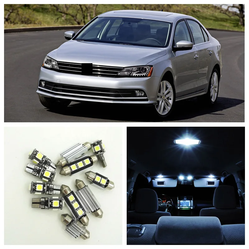 13pcs White Canbus Car LED Light Bulbs Interior Package Kit For 2014 Volkswagen VW Jetta 6 MK6 VI Map Dome Vanity Mirror Lamp
13pcs White Canbus Car LED Light Bulbs Interior Package Kit For 2014 Volkswagen VW Jetta 6 MK6 VI Map Dome Vanity Mirror Lamp