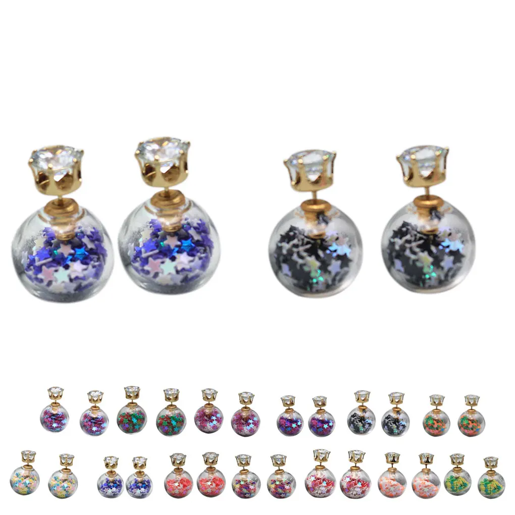 Hot Sale 1 Pair New Design Women Glass Ball Flowers Crystal Stud Earring Girl Double Side Pearl Summer Style Earrings
Hot Sale 1 Pair New Design Women Glass Ball Flowers Crystal Stud Earring Girl Double Side Pearl Summer Style Earrings